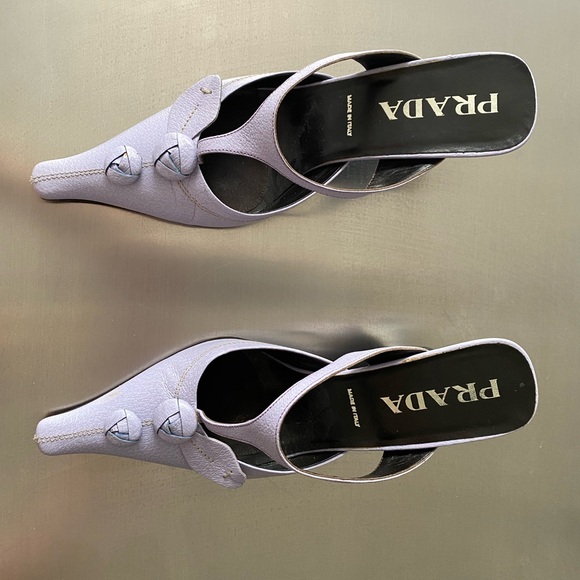 Prada Mules, leather, light lilac color, worn only once, mint condition, size 7 - Picture 4 of 4